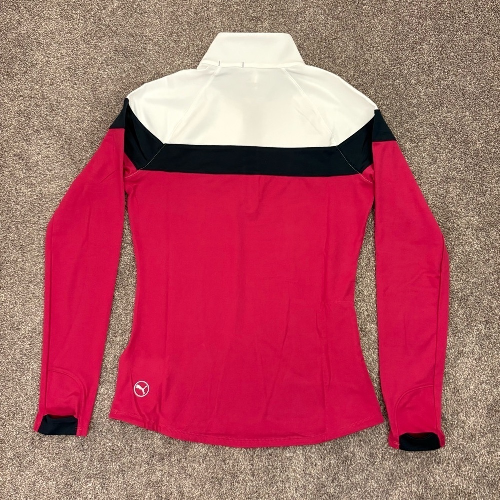 Puma Womens 1/4 Zip Top Size XS Long Sleeves Pink Navy White Golf Jacket NWT $75 - Picture 5 of 16